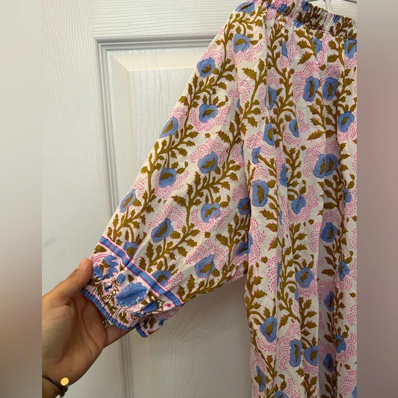 SZ BLOCKPRINTS  Tracy Cotton Top - Camel Essa sz L - Picture 6 of 7